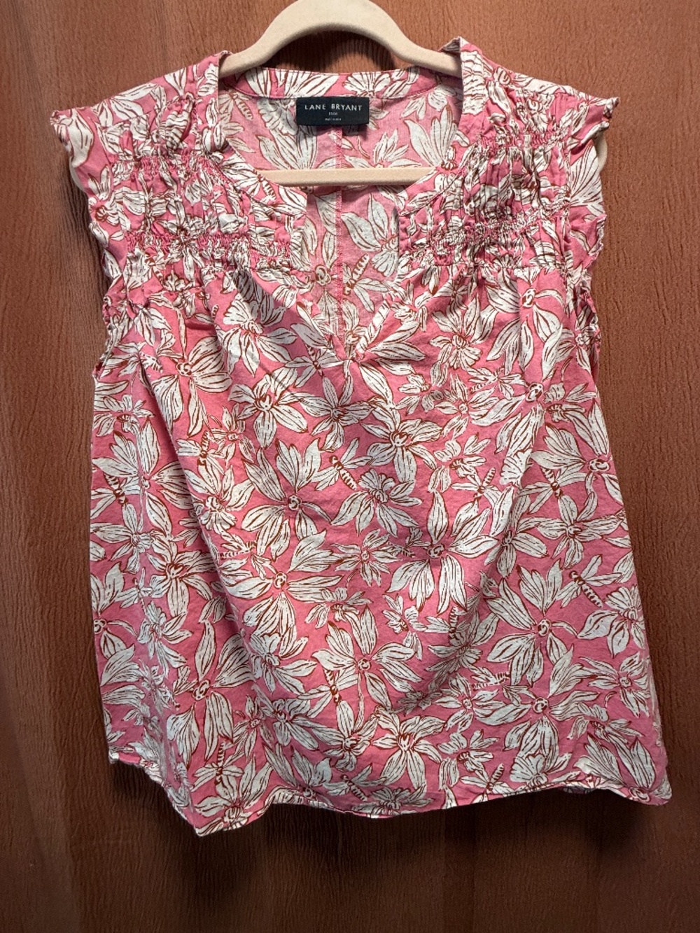 Women's size 14/16 Lane Bryant Coral sleeveless cotton top